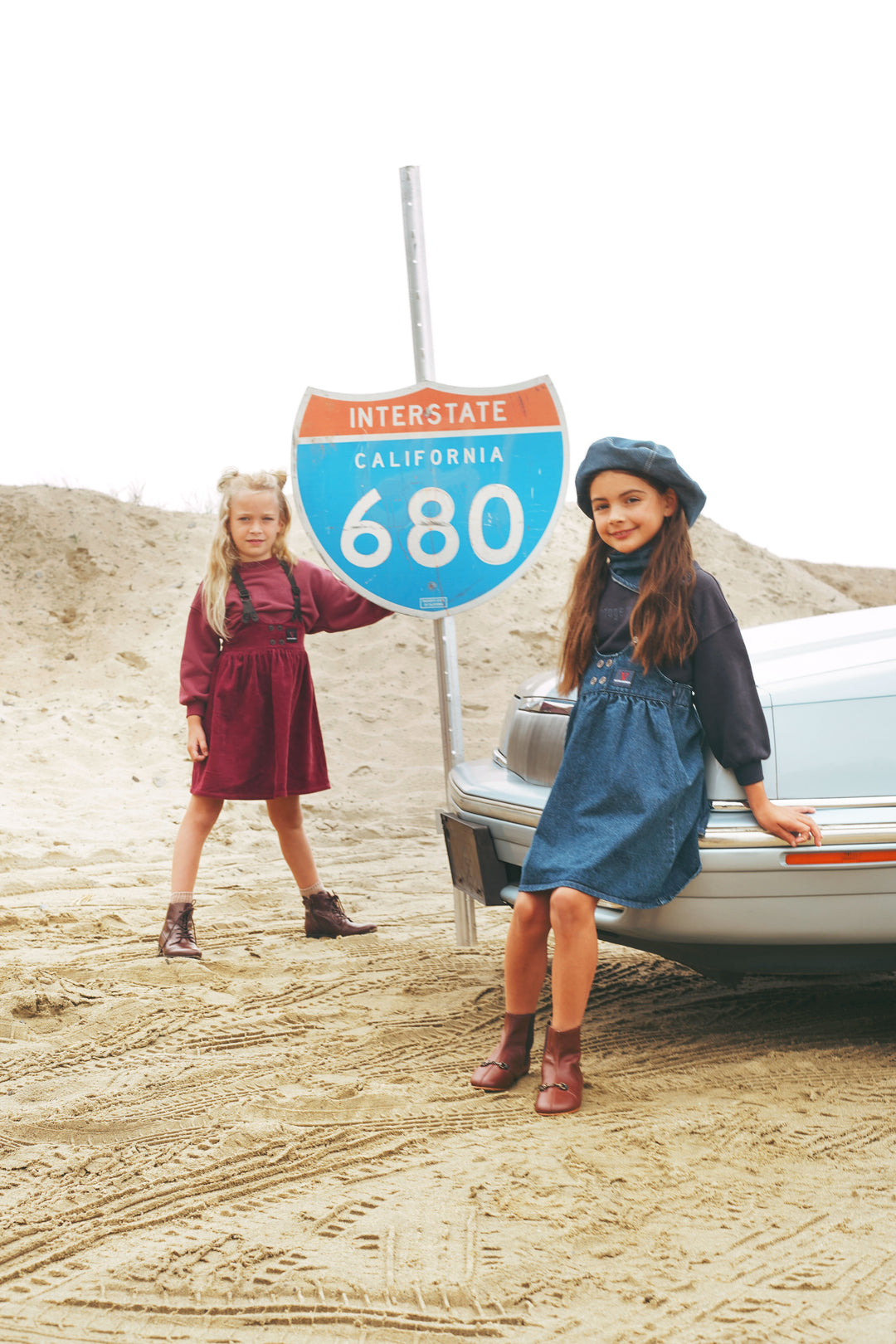 2500CR-GIRL DRESS WITH SUSPENDERS-CRANBERRY