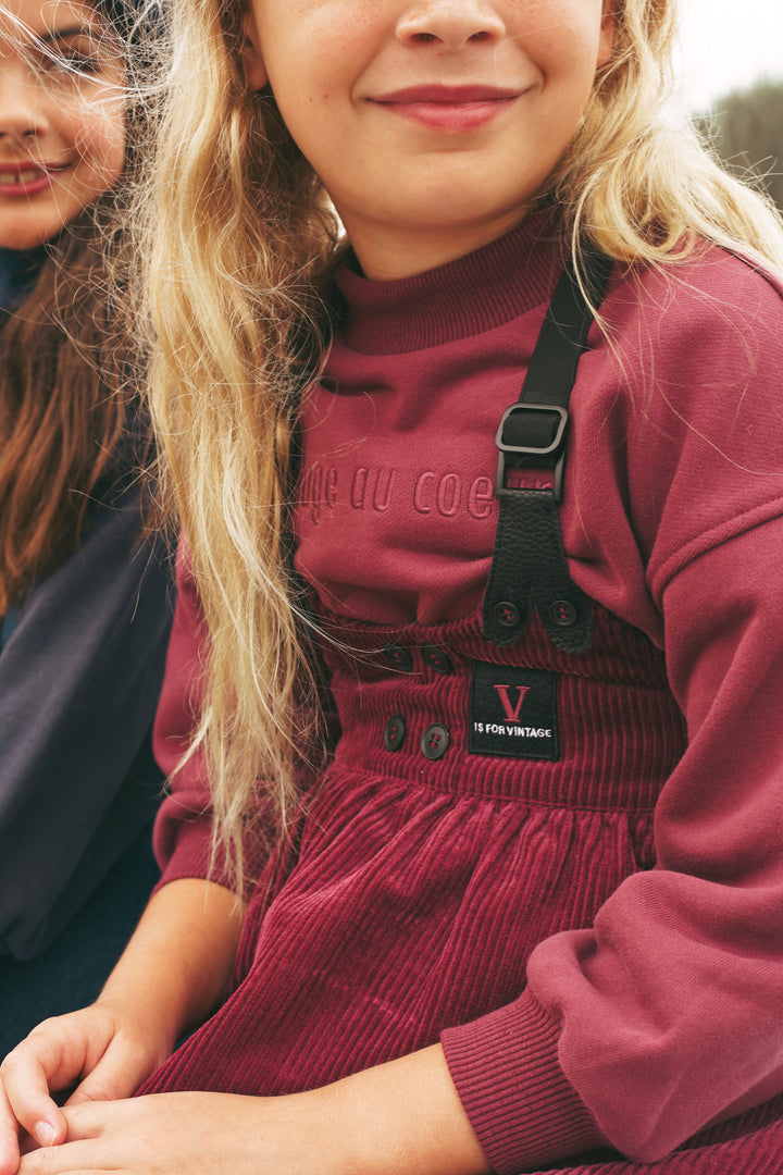 2504CR-GIRL SWEATSHIRT-CRANBERRY