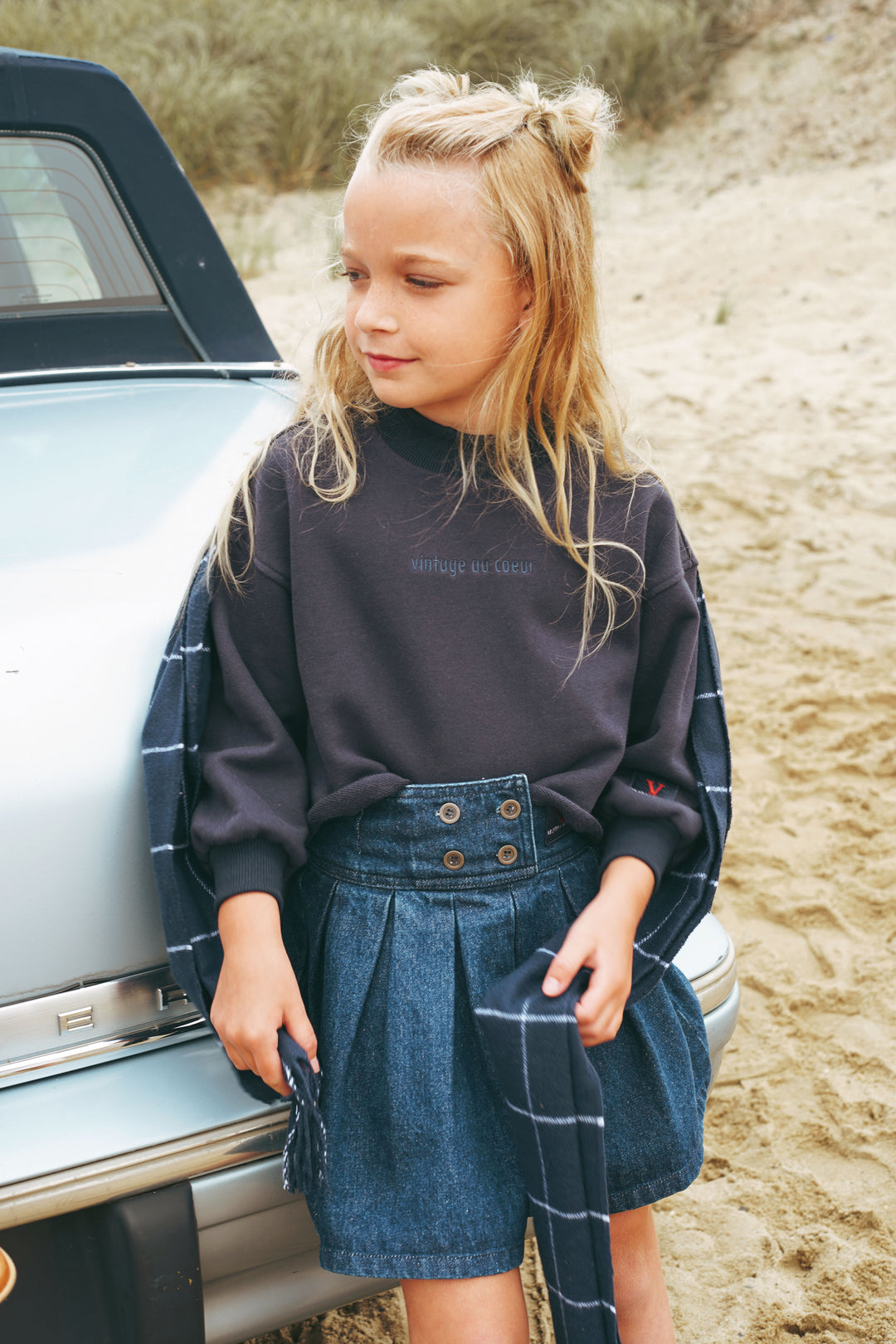 2500BL-GIRL skirt-DENIM BLUE
