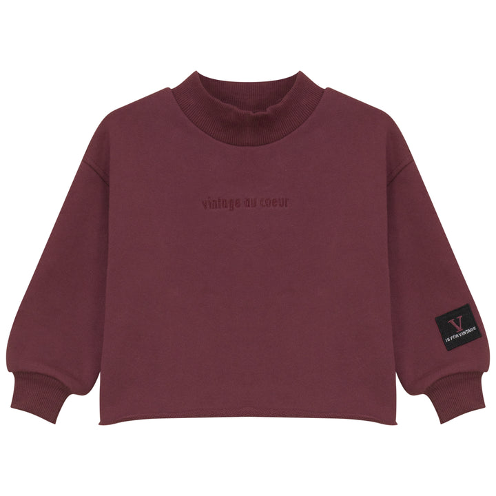 2504CR-GIRL SWEATSHIRT-CRANBERRY