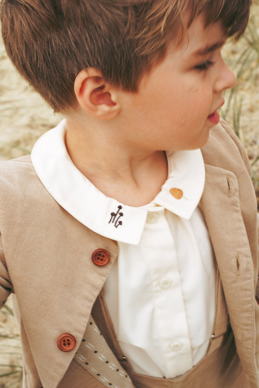 2511-BOY BLAZER W PRINT-Camel