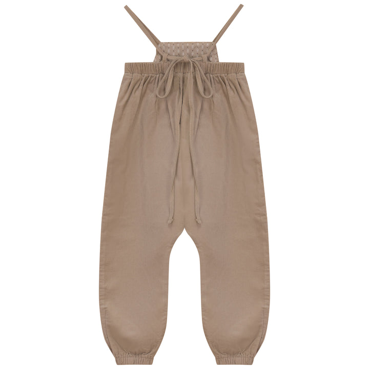 2512CA-BB GIRL ROMPER W SMOCKING-CAMEL