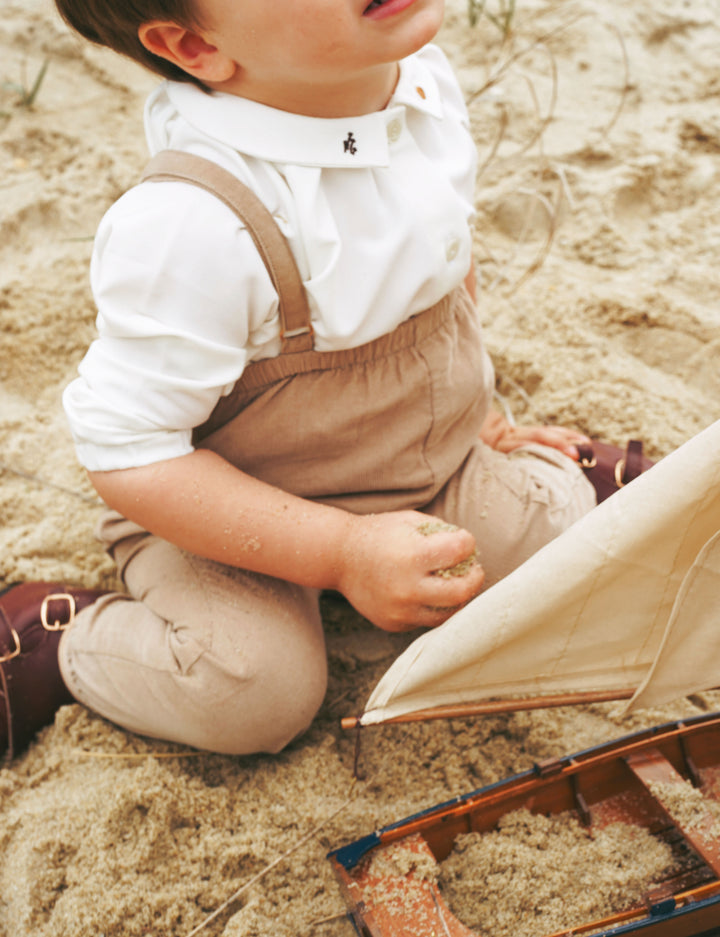 2517CA-BB BOY CORDUROY ROMPER-CAMEL