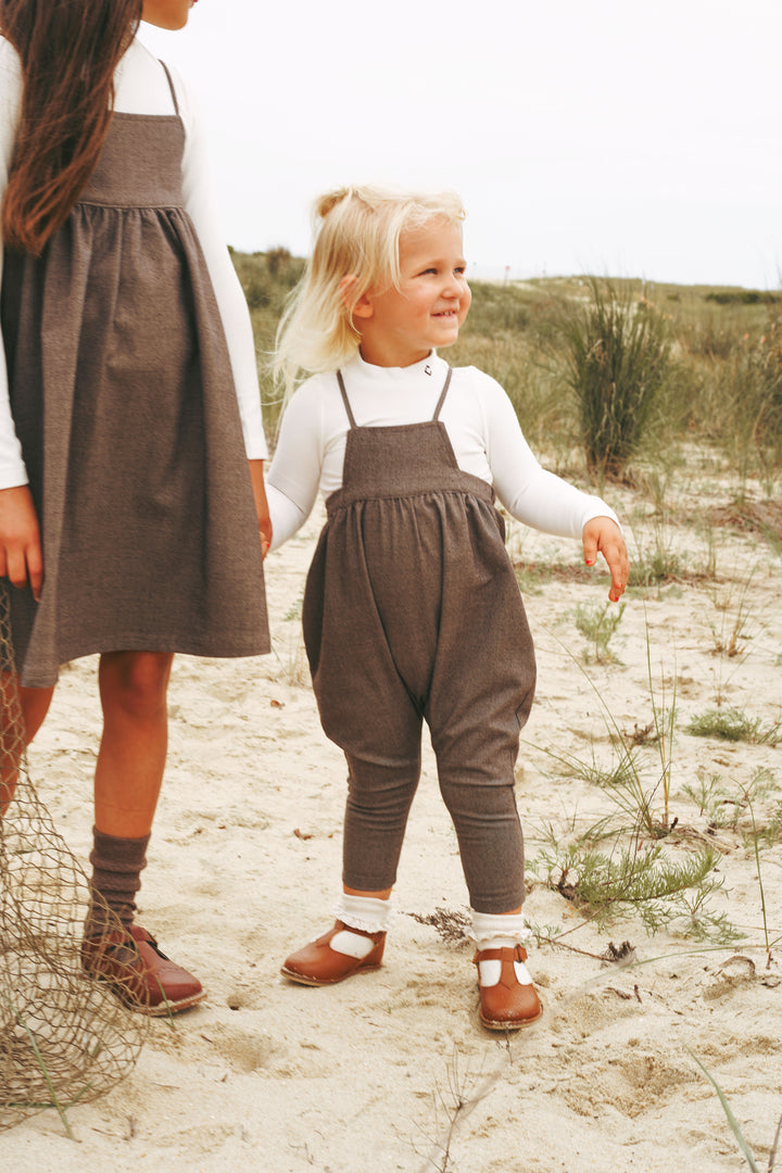 2523BR-BB GIRL TWEED ROMPER-BROWN