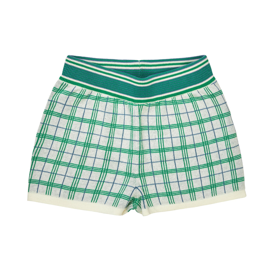 2525-JAQUARD SHORTS-Ecru/Basil