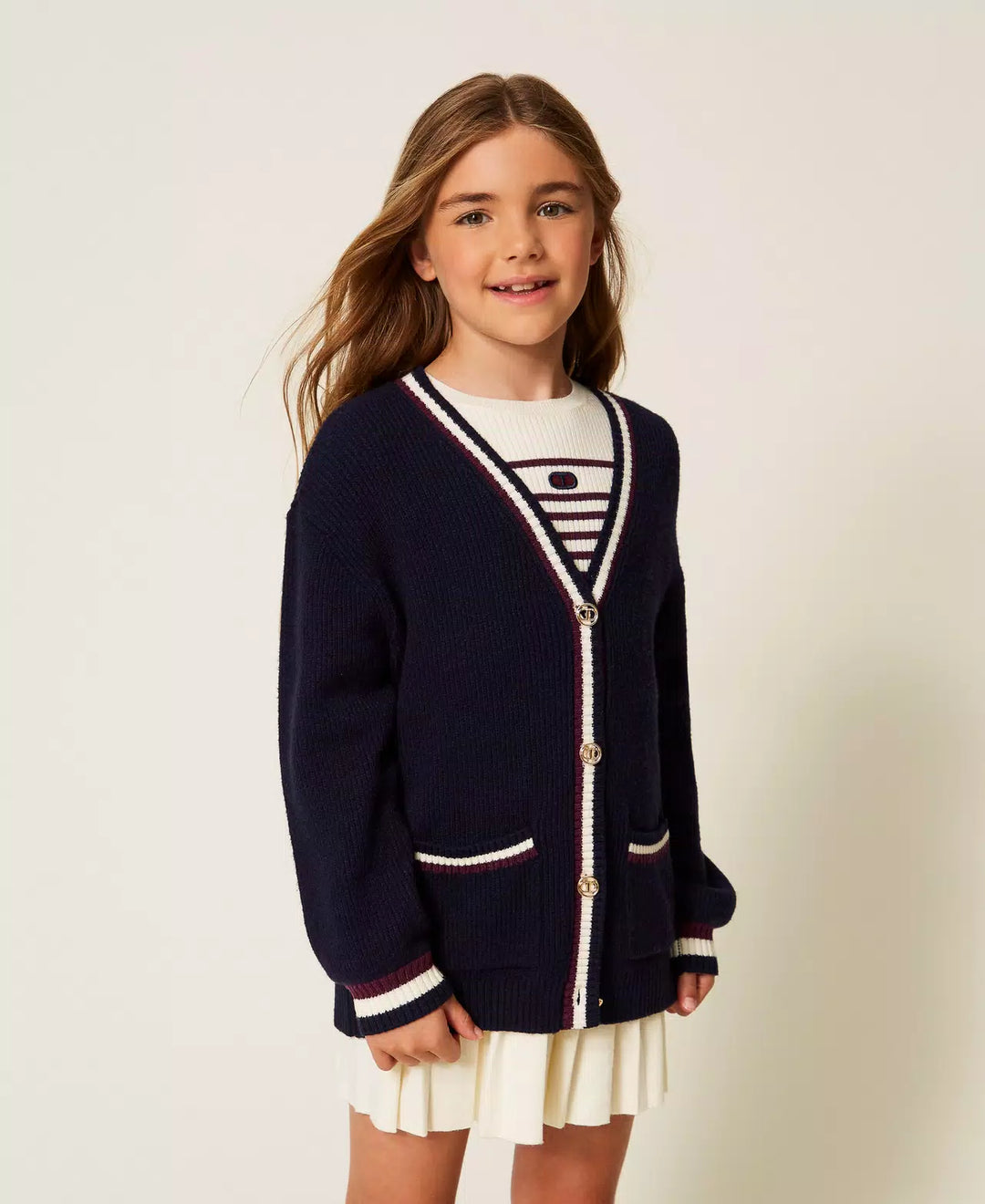 252GJ3033-KNIT CARDIGAN-CLASSIC BLUE