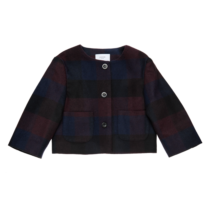 Wool Crop Jacket Gia-Aubergine