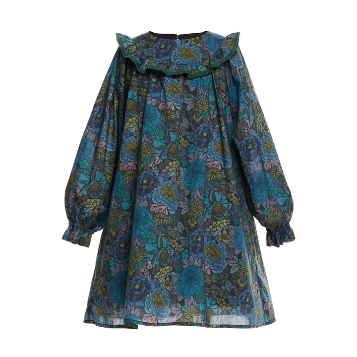 Special Edition Cotton Dress Beatrice Cover Knee-Blue