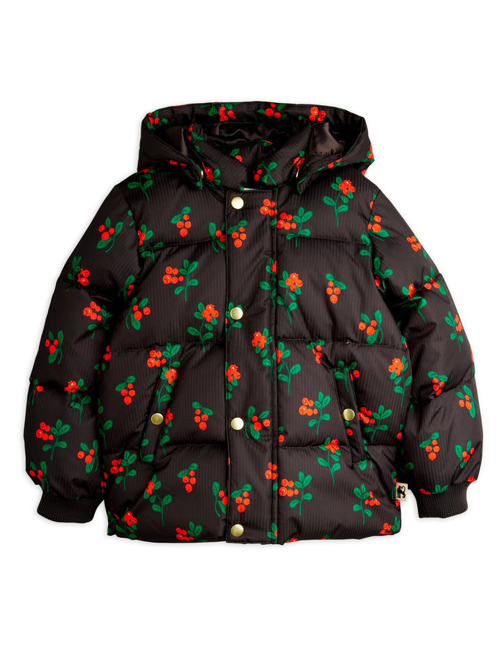 Lingonberries aop hooded puffer-Multi