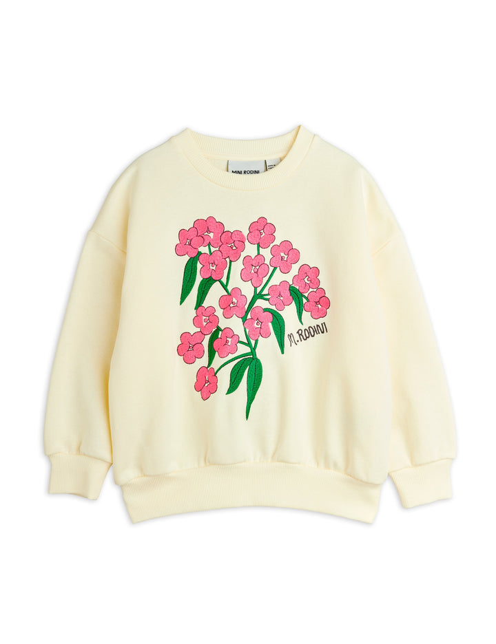Alpine flowers emb sweatshirt-Off-white