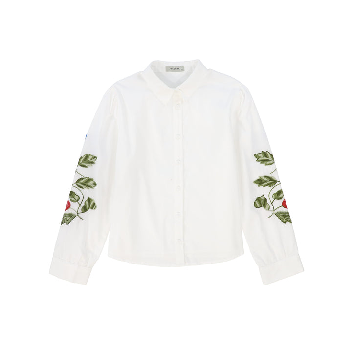 C-26013-Linen Embroidered Blouse White