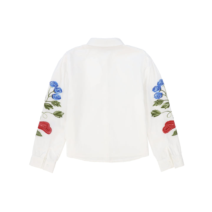 C-26013-Linen Embroidered Blouse White