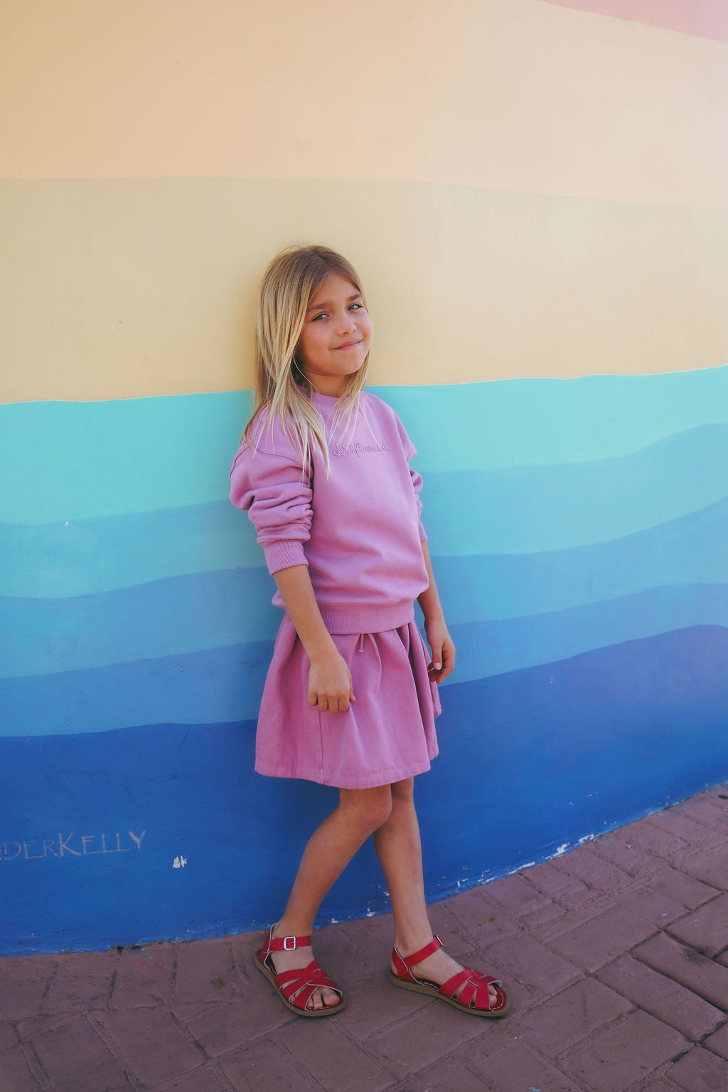 PREORDER 2601-GIRL NAUTICAL SKIRT-PINK