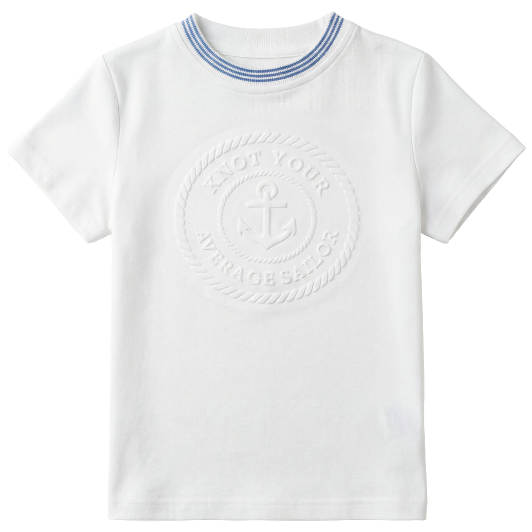 PREORDER 2603-TSHIRT WITH EMBOSSED EMBLEM-WHITE