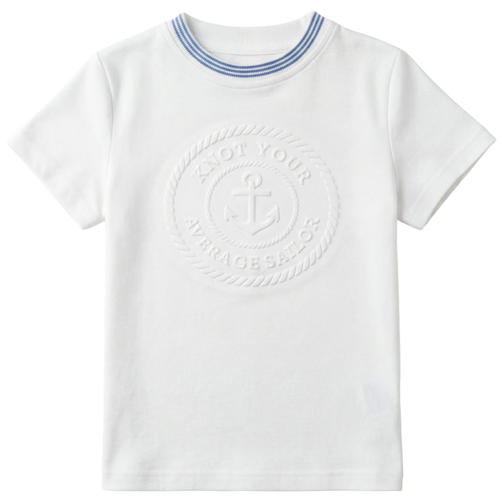 PREORDER 2603-TSHIRT WITH EMBOSSED EMBLEM-WHITE