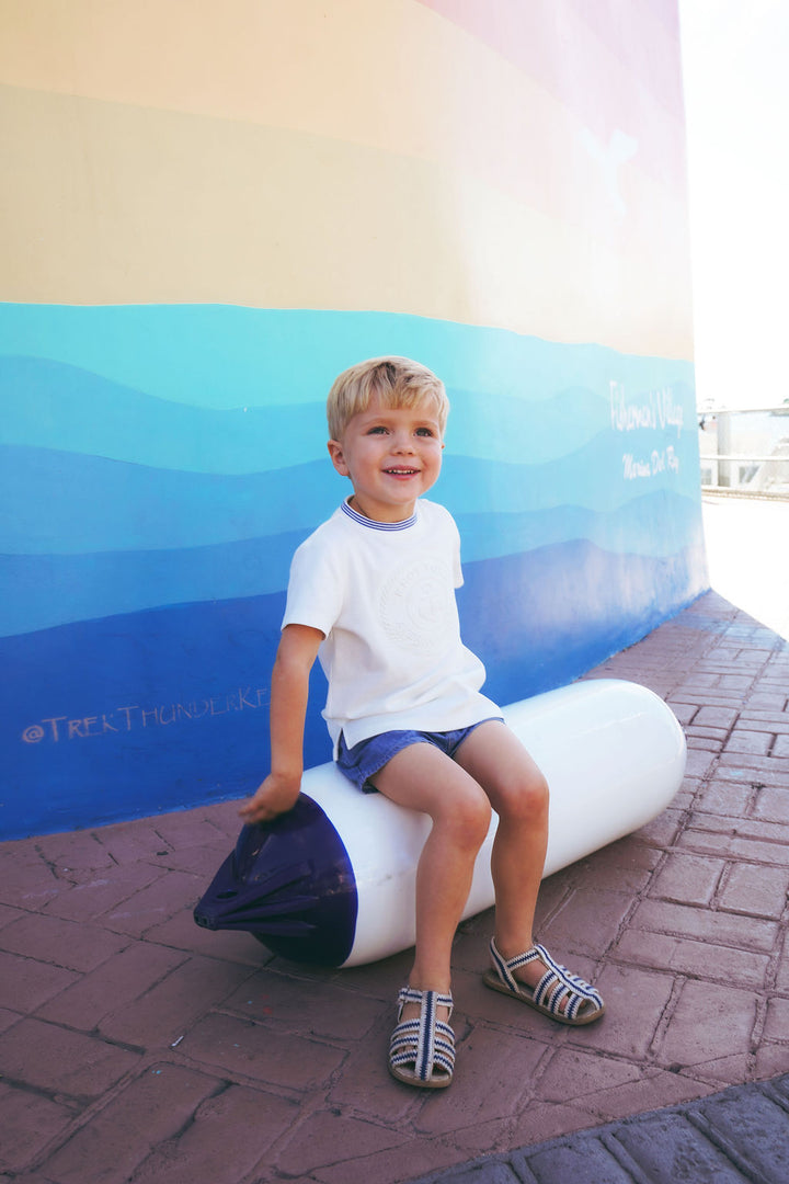 PREORDER 2603-TSHIRT WITH EMBOSSED EMBLEM-WHITE