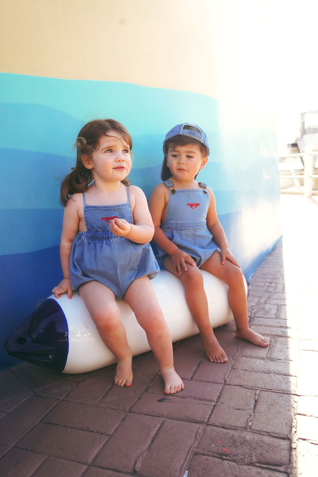 PREORDER 2606-BB GIRL NAUTICAL ROMPER-DENIM BLUE