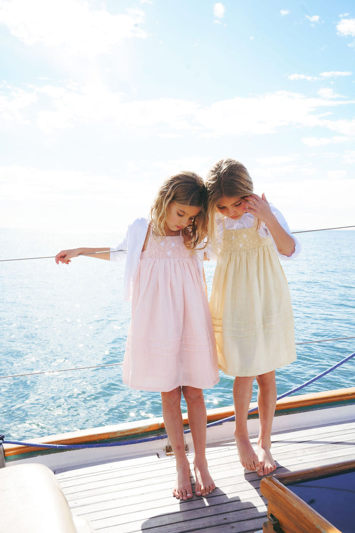 2610-GIRL DRESS WITH DASIES-PINK