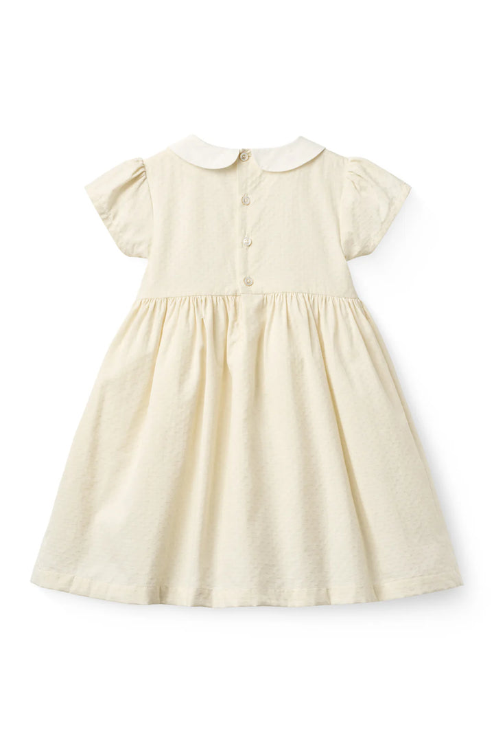261-240-500-1 SMOCK ROMPER W. EMB. - CREAM COMB
