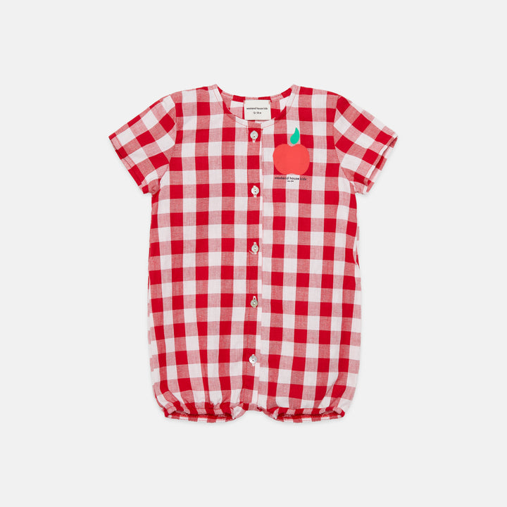 26160 Apple Baby Romper - Red and White