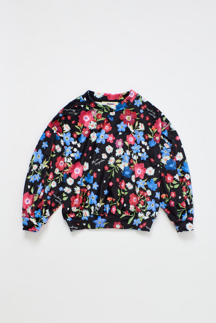 26200318 FLORECITAS VELVET SWEATSHIRT BLACK