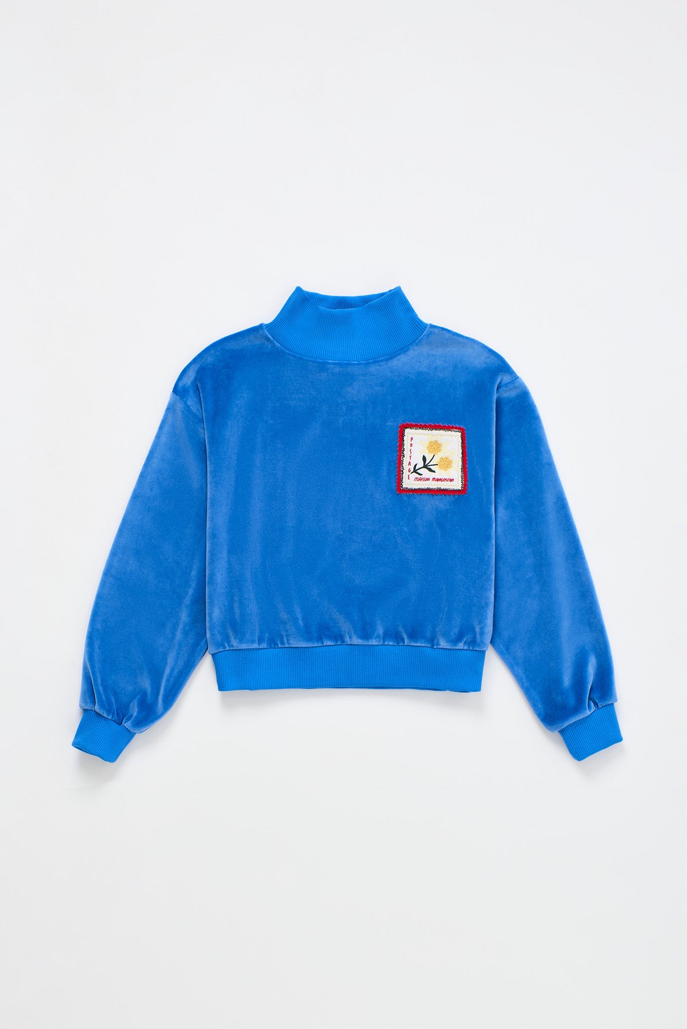 26200327 POSTCARD VELVET SWEATER BLUE – whoopikids