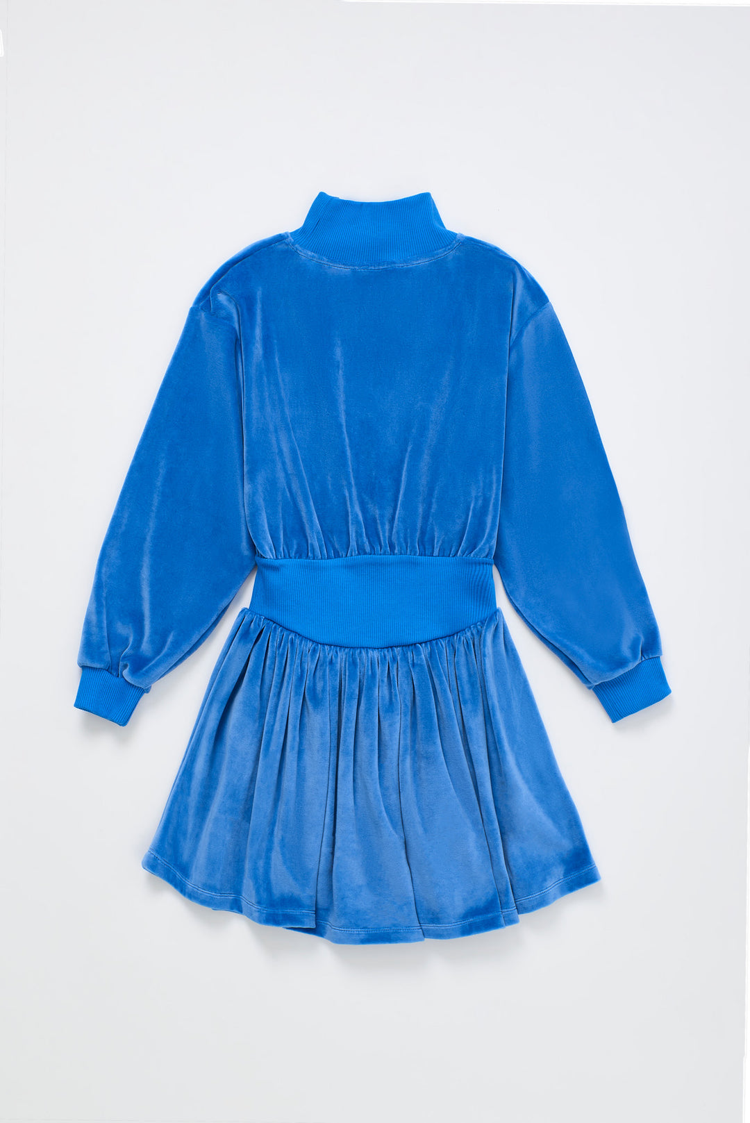 26201305 POSTCARD VELVET DRESS BLUE