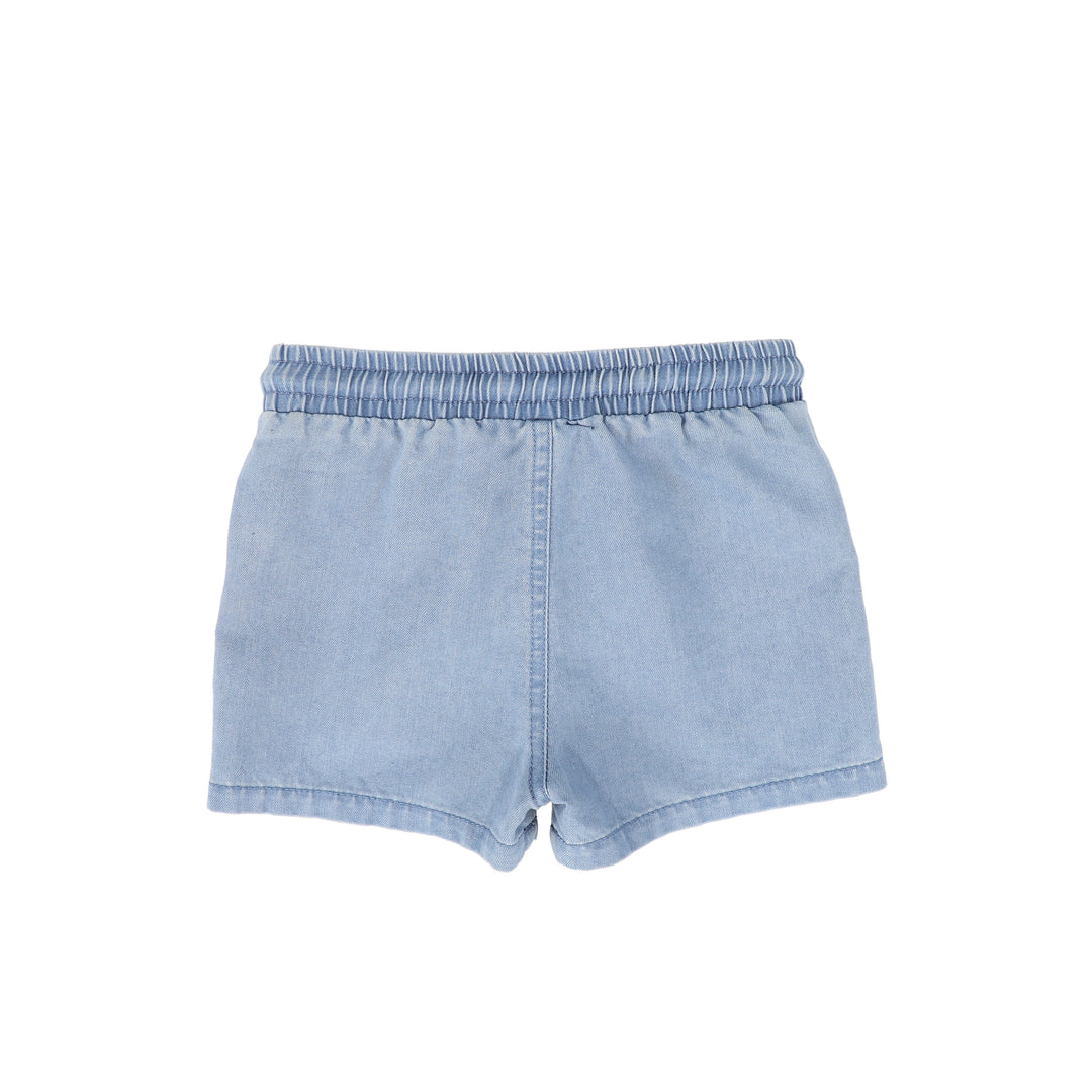 C-26230-Rope Drawstring Shorts-LT Blue Denim