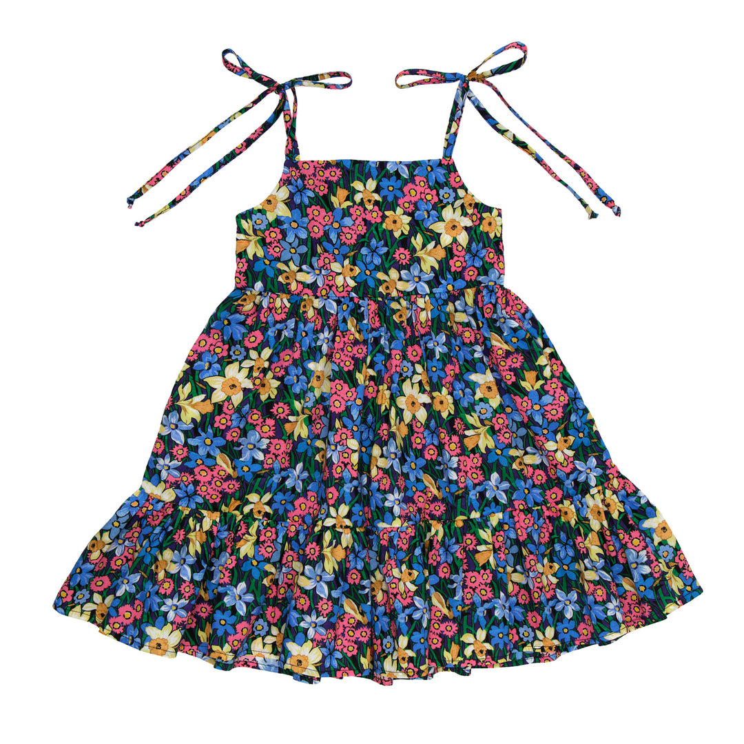 Special Madison Strap Dress Cotton Longer Length-Blue