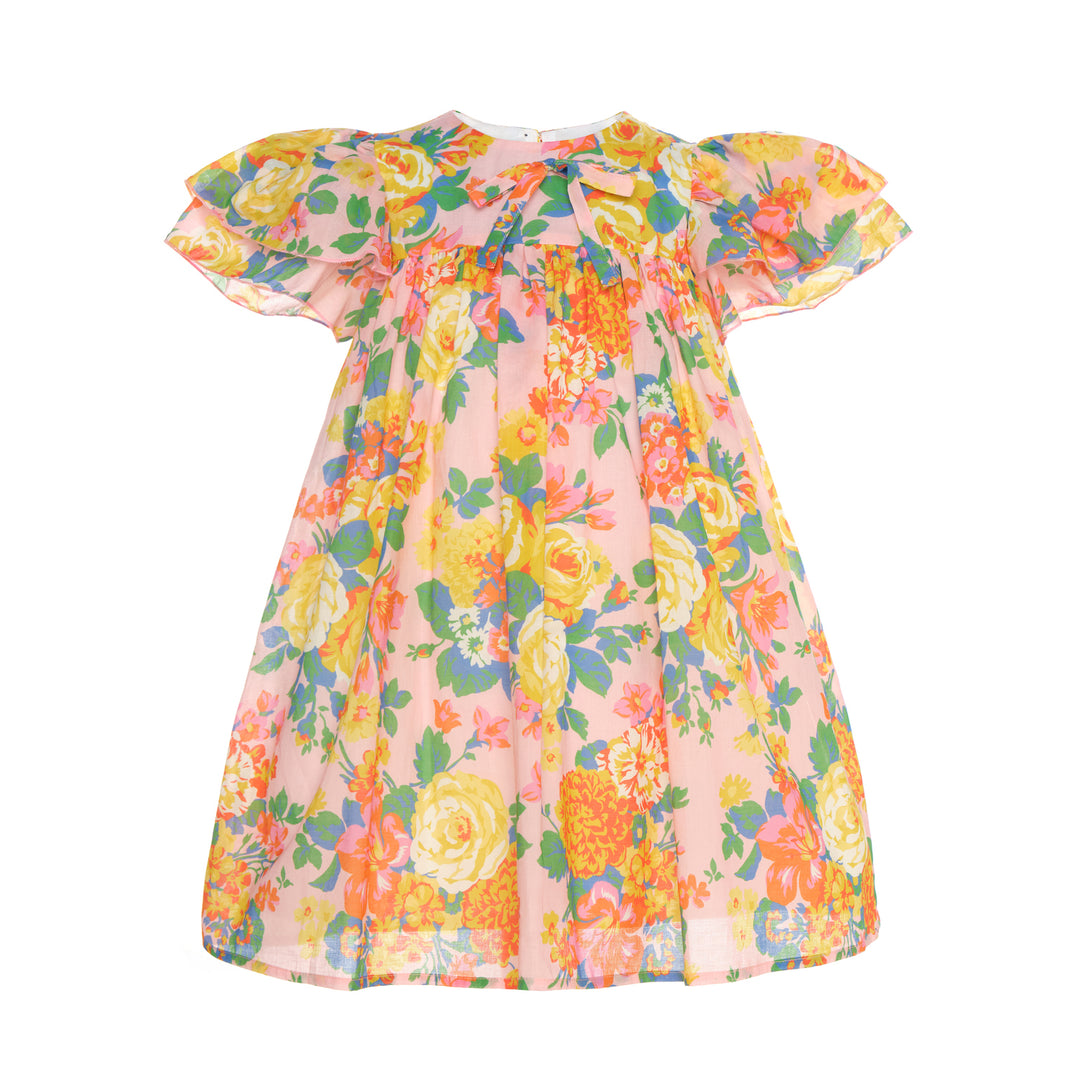 Sadie Dress with Bow Cotton-Pink