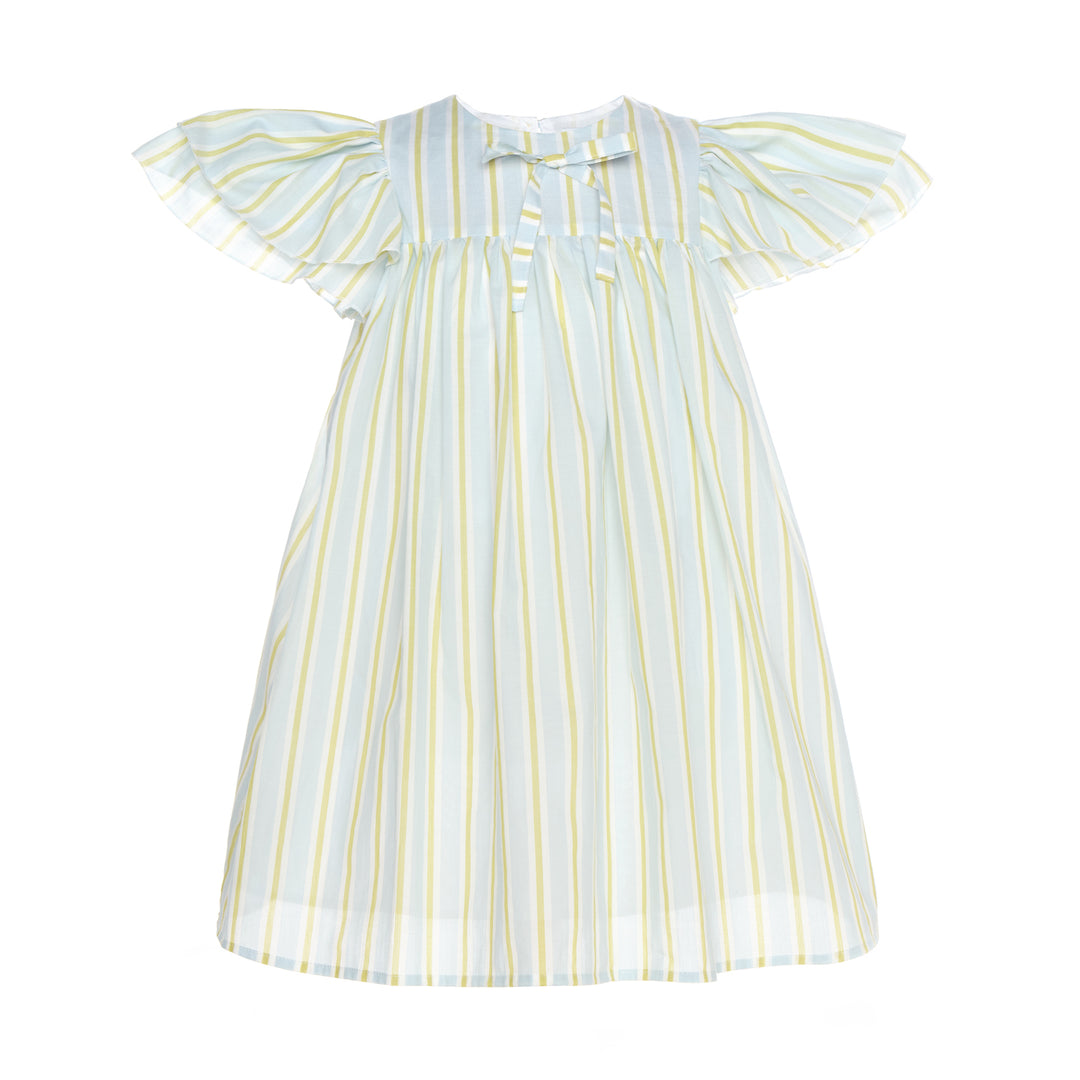 Ivy Dress with Bow Cotton-Mint