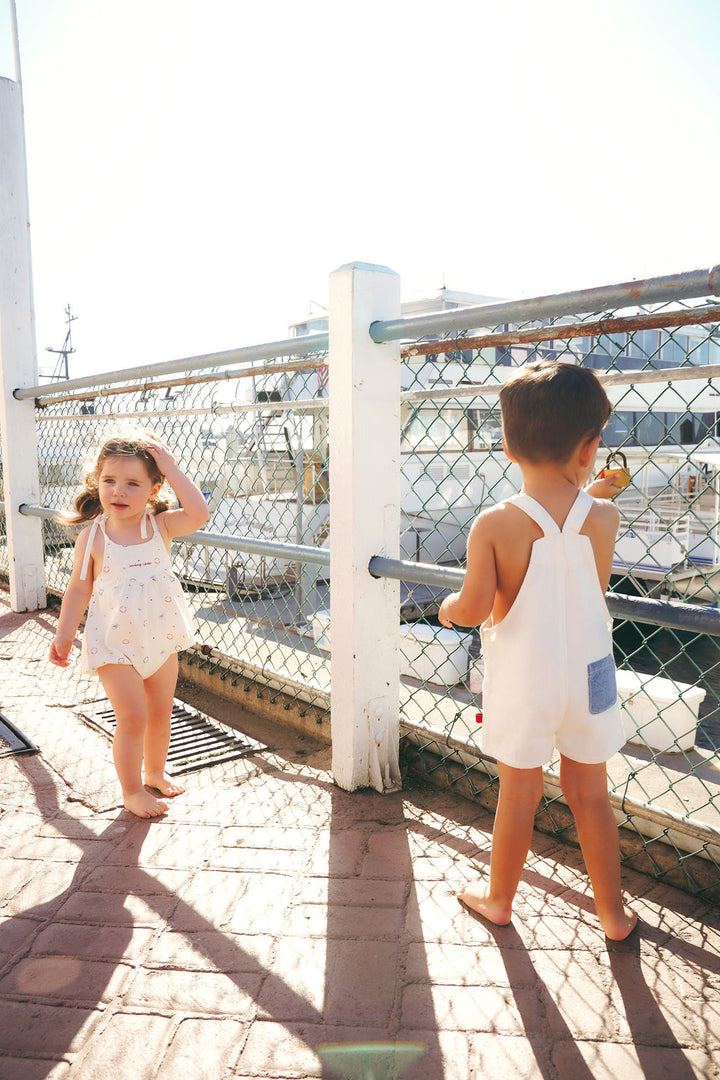 PREORDER 2625-BB BOY GOLF ROMPER-WHITE