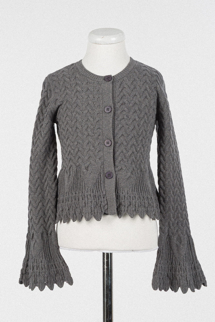 262GJ3141 CARDIGAN A COREANA IN KNIT - DARK GREY MELANGE – whoopikids
