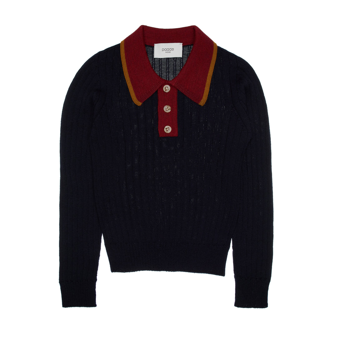 Theo Merino Wool Polo Shirt Classic - Dark Blue