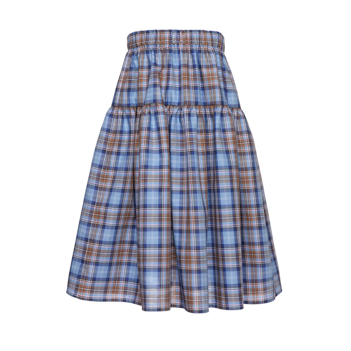 Willow Cotton Long Skirt -  Blue