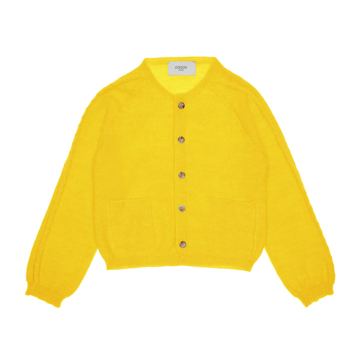 Phoenix Wool Cardigan with Pockets -  Yellow