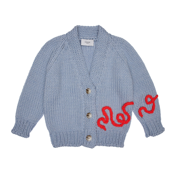 Lennox Wool Cardigan Handmade - Blue