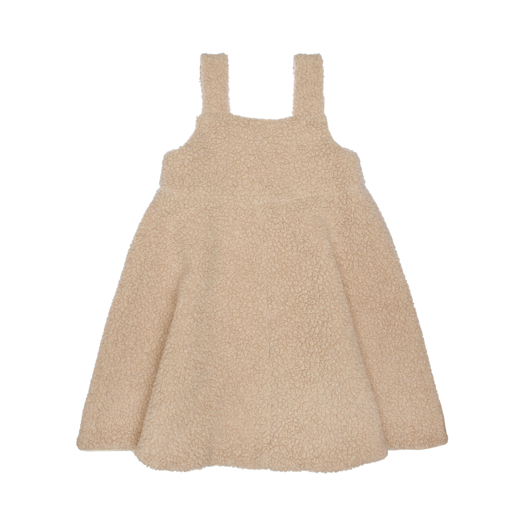 Leo Sherpa Pinafore Dress - Grey