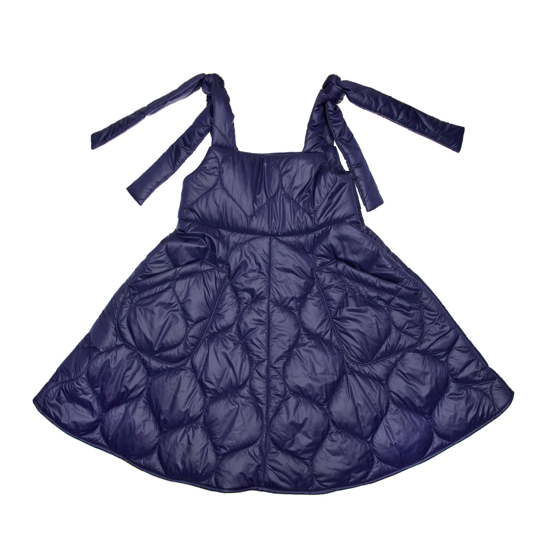 Special Edition Felix Puffer Pinafore Dress Longer Length - Luminous Blue