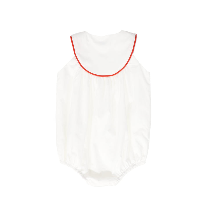 C-26656-Piped Trim Romper White