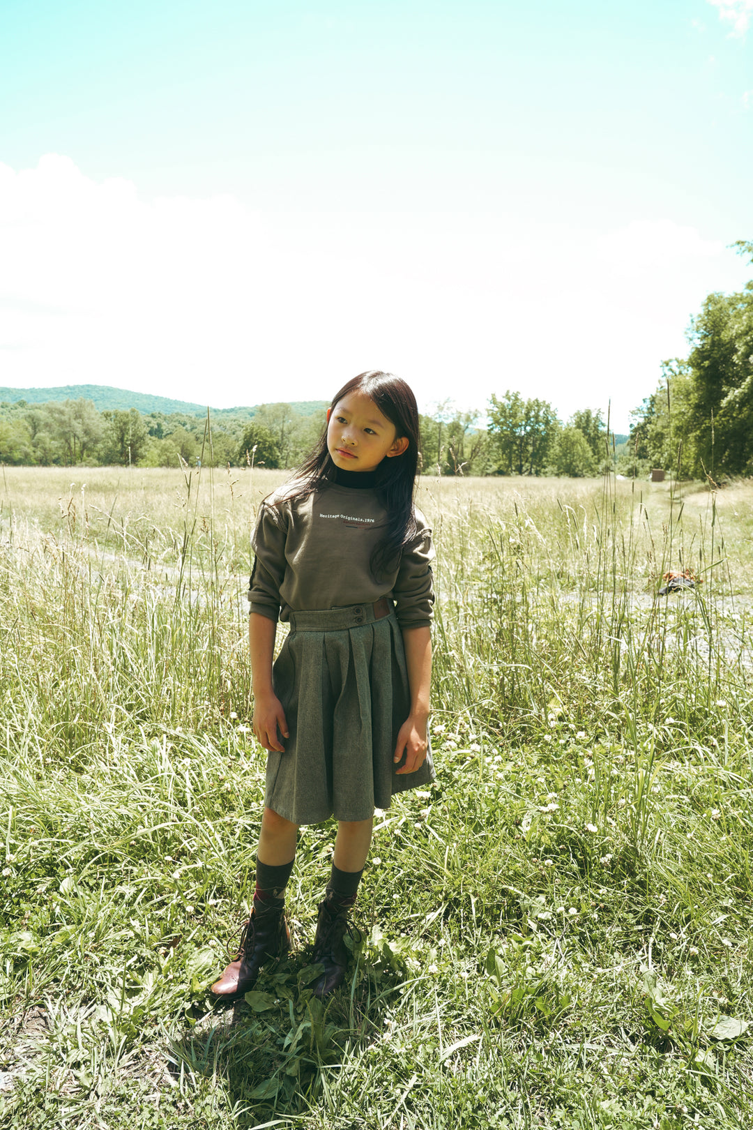 A2702GN GIRL HERITAGE SWEATSHIRT-Green