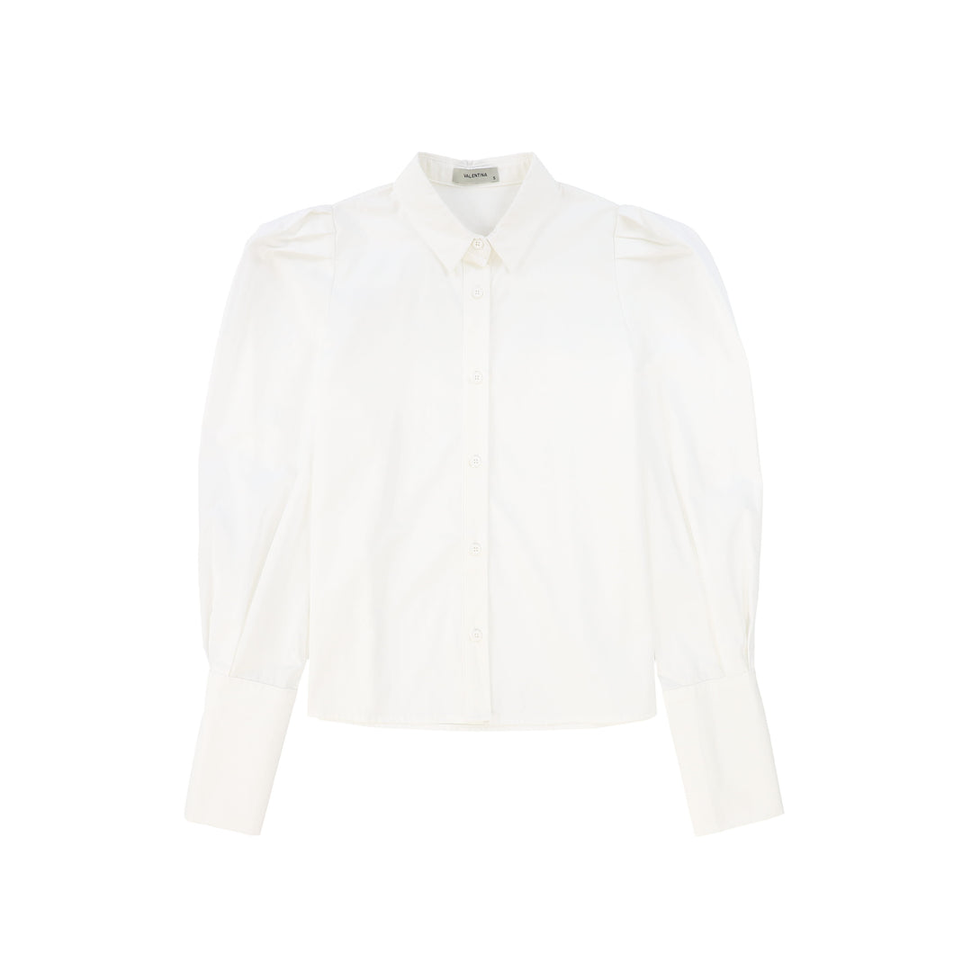C-27056 Blouson Sleeve Button Down Blouse White