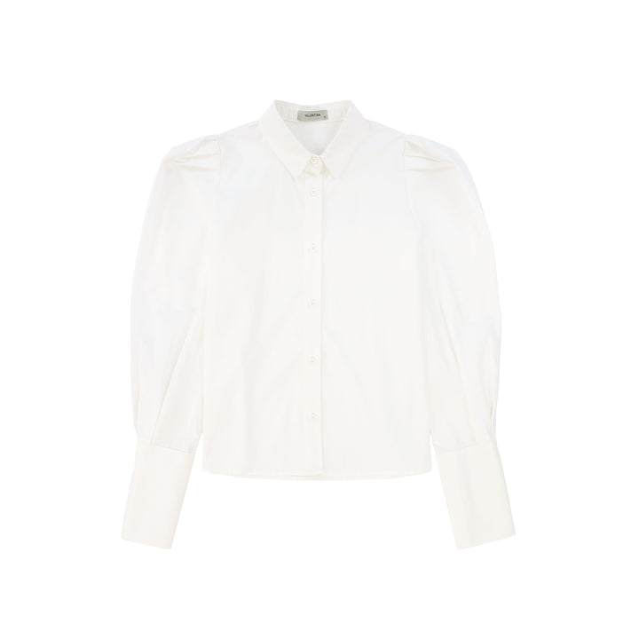 C-27056 Blouson Sleeve Button Down Blouse White