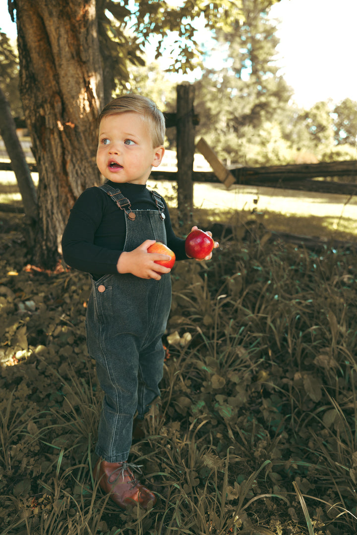 A2705BK BABY BOY DENIM OVERALL-Black