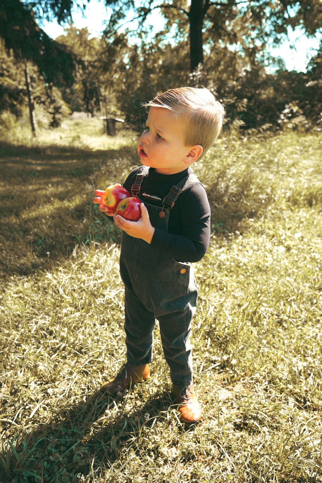 A2705BK BABY BOY DENIM OVERALL-Black