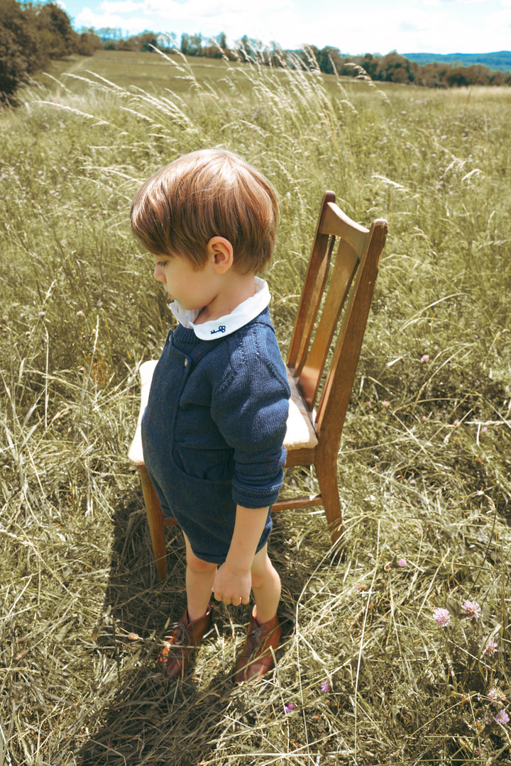 C2714CR/BL BOY SHIRT WITH EMBROIDERY