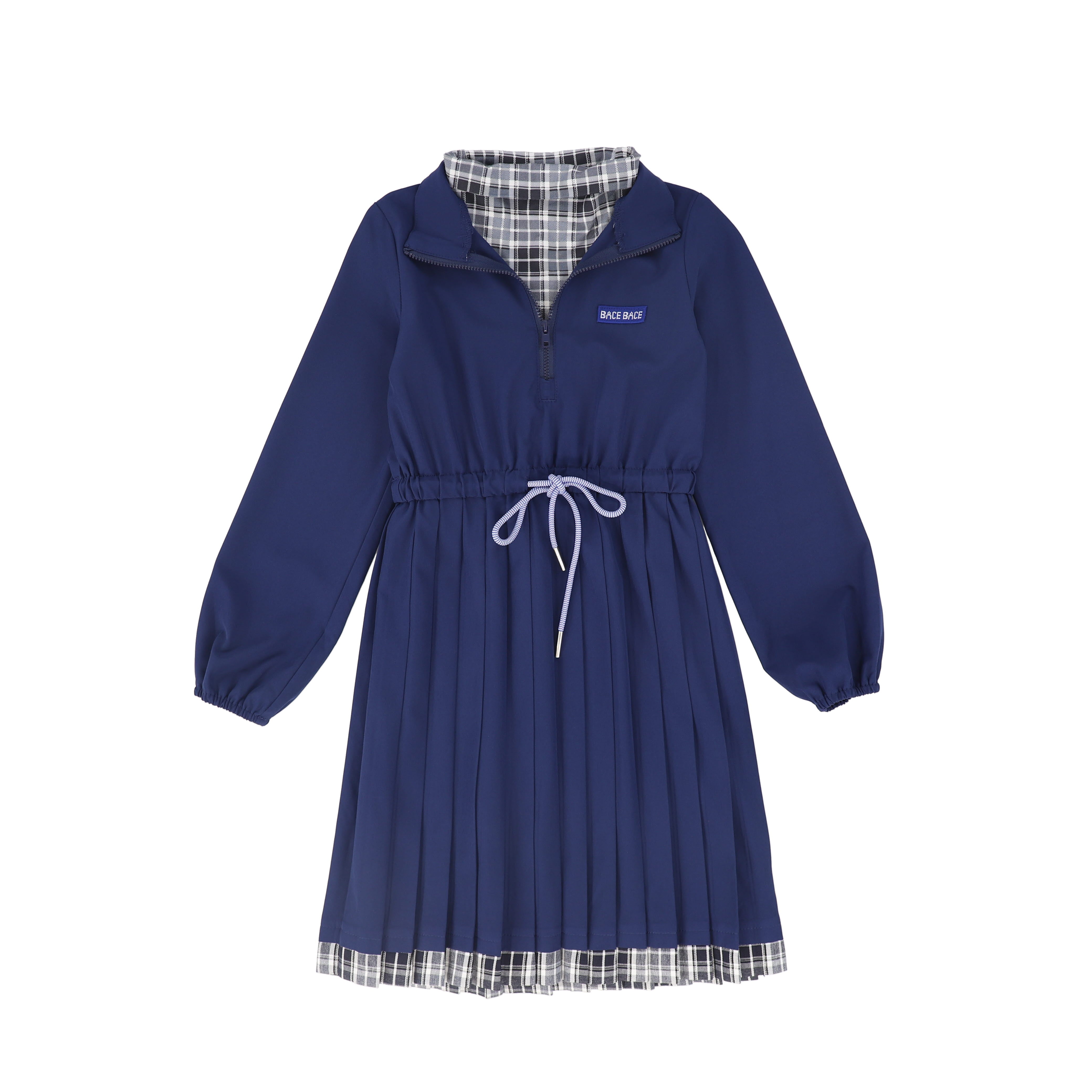 【新品未使用品】ZOY DRESS CODE INTERNATIONAL 2 C-27188 Checked Half Zip Pleat Dress - Navy – whoopikids
