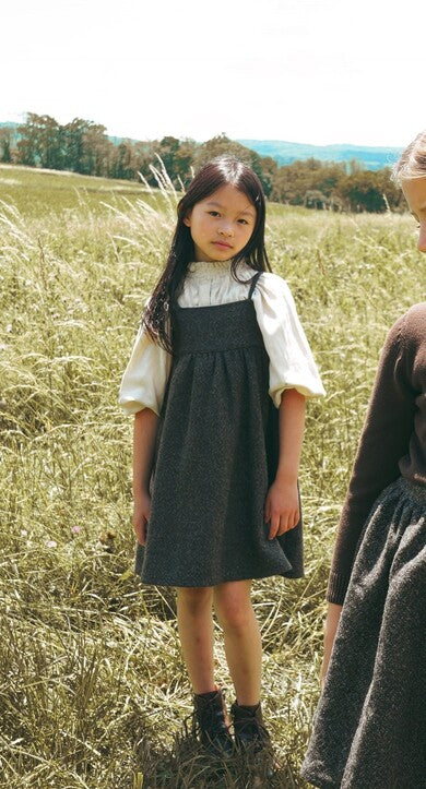 E2719GR/BR GIRL TWEED DRESS – whoopikids