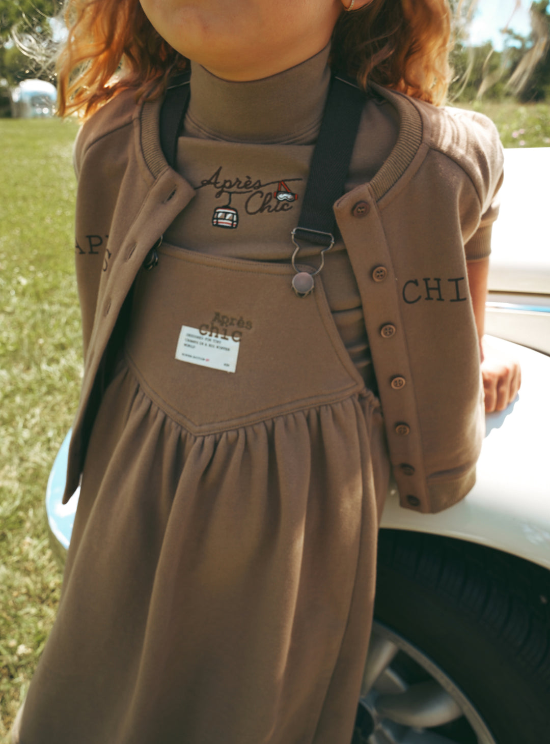 B2734TA GIRL SWEAT CARDIGAN-Taupe