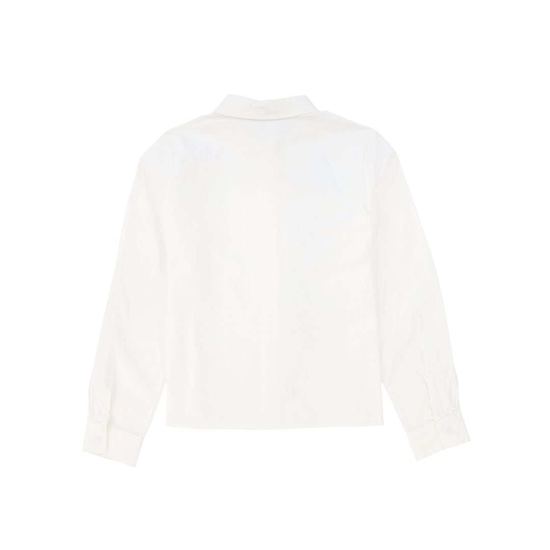 C-27312 Flower Detailed Blouse White/Black